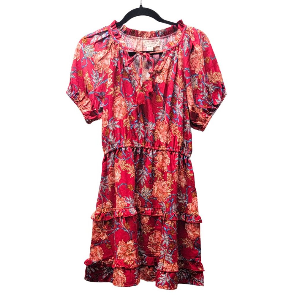 Band Of The Free Connie Garnet Floral Mini Dress NWT